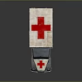 Vintage Ambulance With Gray And White Body Red Cross Symbols Roof Lights And Side Windows