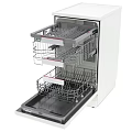 Modern Kitchen Dishwasher Appliance With Stainless Steel Interior Racks And Control Panel