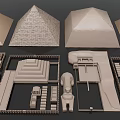 Ancient Egyptian Pyramid Models Featuring Sphinx And Detailed Architectural Structures 3d model
