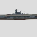 Aircraft Carrier With Long Flight Deck And Military Aircraft On Deck