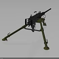 Vintage Military Heavy Machine Gun With Tripod Mount Tactical Design And Metallic Parts