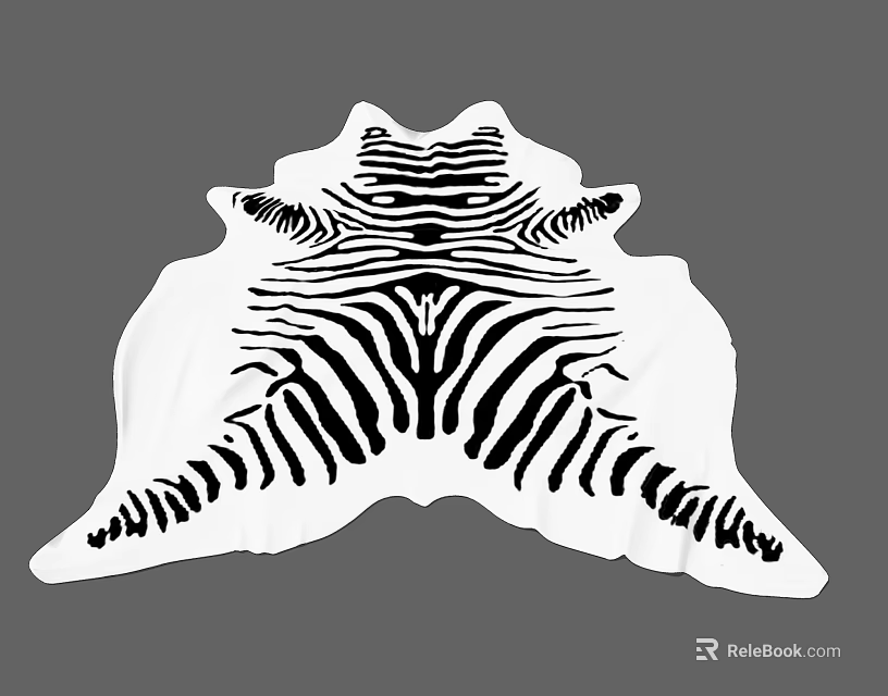 Zebra Pattern Shaped Carpet with Animal Fur Design for Stylish Home Decor 3d model 