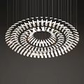 Modern Circular Spiral Multi Layer Chandelier With Arranged Bulbs And Soft Lighting 3d model