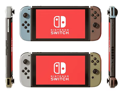 Nintendo Switch Gaming Console Entertainment Device With Various Color Controllers And Screens 3d model