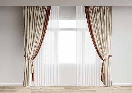 modern curtain fabric curtain gauze curtain fabric curtain 3d model