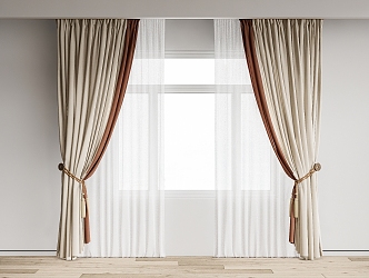 modern curtain fabric curtain gauze curtain fabric curtain 3d model