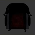 Ergonomic Office Chair With Black And Red Leather High Back Armrests And Wheels