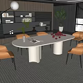 Modern Poliform Dining Table and Chair Combination 3d model