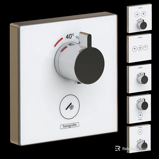 Modern Shower Control Panel with 40℃ Temperature Setting WiFi Integration and Adjustable Knobs 3d model 