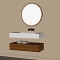 Modern Bathroom Cabinet Washstand Bathroom Cabinet Mirror 3d model