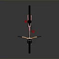Stylish Red Bicycle With Gold Rimmed Wheels Black Handlebars And Shiny Reflection