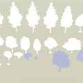 Diverse Plant Combination With Assorted Trees Various Sizes And Colorful Foliage