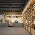 Library log wind reading room warm upscale 3d model
