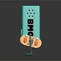 Turquoise Cartoon Style Computer Device With Smiling Face Screen Colorful Buttons BMO Text And Legs