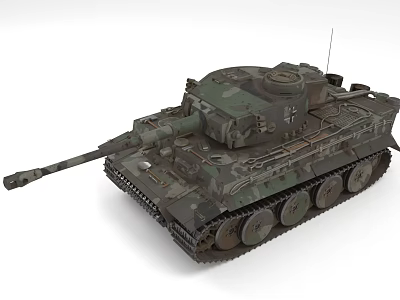 Military Tank With Camouflage Paint Long Cannon Metal Tracks And Armored Turret 3d model