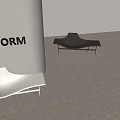 Poliform White And Black Chaise Lounge With Modern Curved Design In Minimalist Space