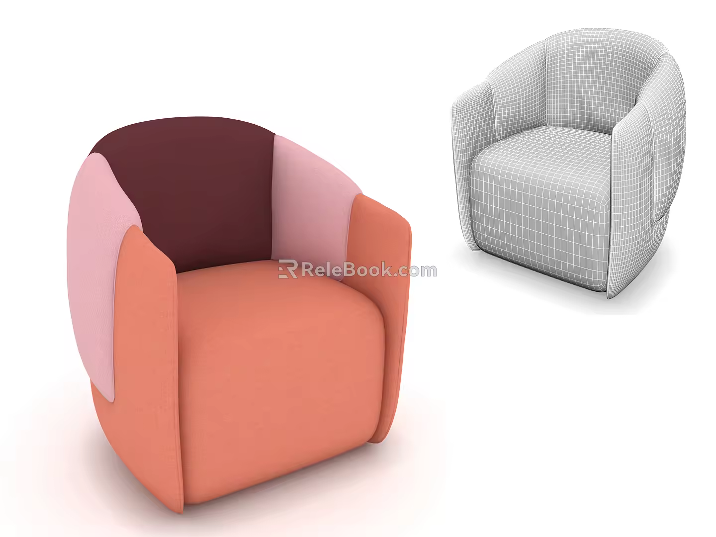 Modern Single Sofa Fabric Single Sofa 3d model
