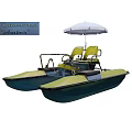 Ambar Catamaran With Yellow Seats And White Umbrella For Water Leisure Activities