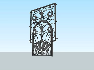 Wrought Iron Gate With Intricate Floral Ornate Decorative Patterns Design 3d model