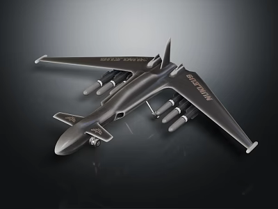 Black Electronic Remote Control Airplane Model With Modern Design And Multiple Engines 3d model