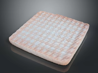 Square Sculpture Carving With Intricate Grid Pattern On Light Colored Surface 3d model