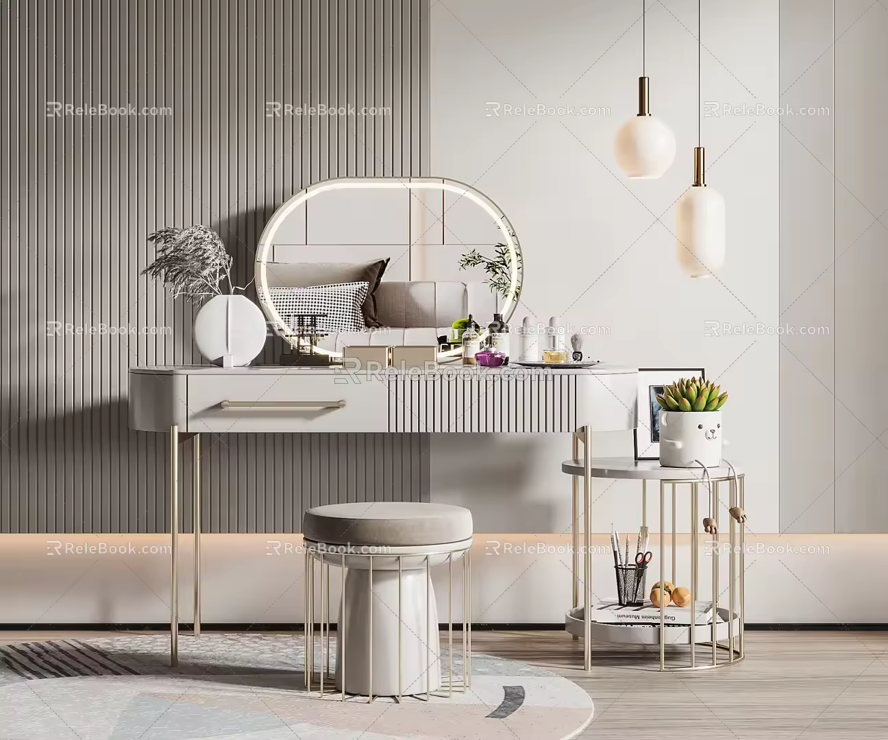 Light Luxury Dressing Table 3d model