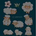 Cute Cartoon Animal Sheep Series Wall Decor with Adorable Design for Home Decoration