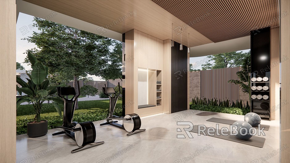 Modern Gym Residential Area Overhead Floor model