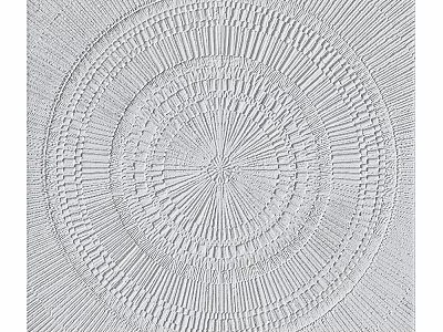 Gray Circular Decorative Art With Intricate Radial Textured Patterns Design 3d model