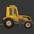 Yellow Utility Tractor With Large Tires And Functional Cab Design 3d model