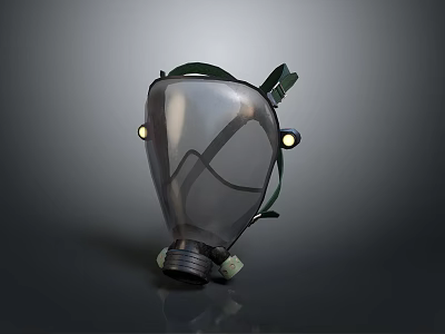 Weapon Gas Mask With Transparent Face Shield Adjustable Straps And Filter Unit Design 3d model