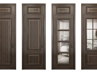 New Chinese Style Flat Door Single Door 3d model