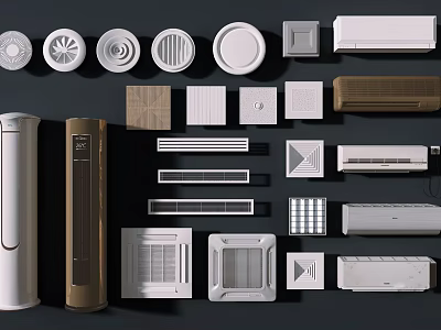 Modern Air Conditioner Vents With Various Shapes And Designs For Home Use 3d model