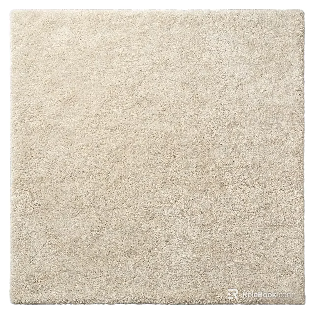Beige Square Rug Plush Soft Texture For Modern Living Room Interior 3d model 