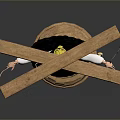 Wooden String Controlled Puppet Featuring Blonde Hair Black Dress White Blouse And Wooden Base