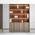 Contemporary Entryway Cabinet And Sideboard With Wooden Lattice Open Shelves And Storage Cabinets