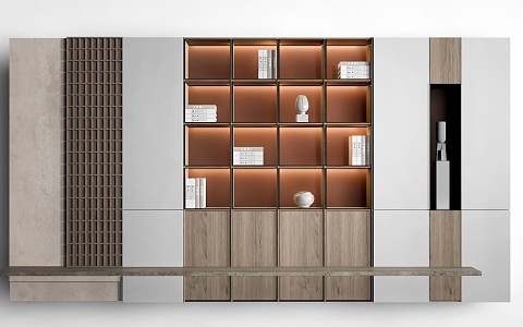 New Chinese Style Tea Cabinet Tea Room Background Wall Tea Set Display Cabinet Tea Room Cabinet Display Cabinet 3d model