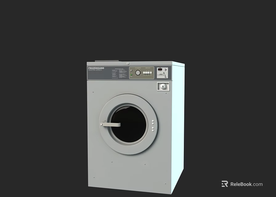 Front Loading Gray Washing Machine With Modern Control Panel And Sleek Design 3d model 