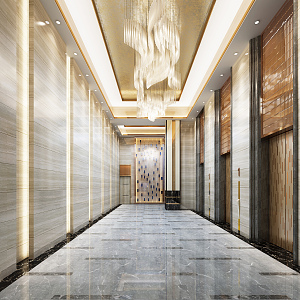 Modern Elevator Hall Hotel Lobby 3d model