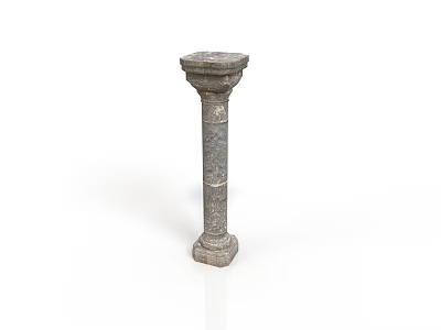 Vintage Style Stone Column Decorative Architectural Element With Textured Surface And Classic Design 3d model