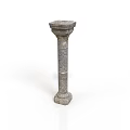 Vintage Style Stone Column Decorative Architectural Element With Textured Surface And Classic Design 3d model
