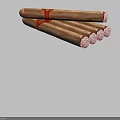 Well Rolled Brown Cigars With Red Labels And Gold Patterns White Tips