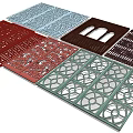 Decorative Room Dividers With Various Laser Cut Patterns For Home Interior Design 3d model