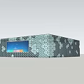 Futuristic Building With Honeycomb Exterior And Large Digital Display Under Blue Sky Clouds