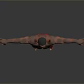 Muscular Man in Red Shorts with Arms Outstretched Showcasing Fit Physique on Gray Gradient Background