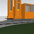 Orange Rail Mounted Gantry Crane Industrial Equipment For Lifting Heavy Concrete Blocks