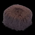 Four Dark Brown Furry Stools With Soft Plush Texture For Home Decor 3d model