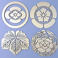 Japanese Metal Carving Japanese Patterns and Wind Patterns Traditional Carving 3d model