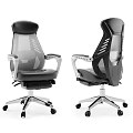 Modern Office Chair With Breathable Mesh Back Gray Black Design And Silver Base