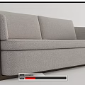 Modern Light Gray Fabric Sectional Sofa With Wooden Frame And Comfortable Design 3d model